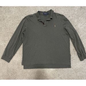 Polo Ralph Lauren Shirt Mens XL Pima Soft Touch Polo Long Sleeve Brown